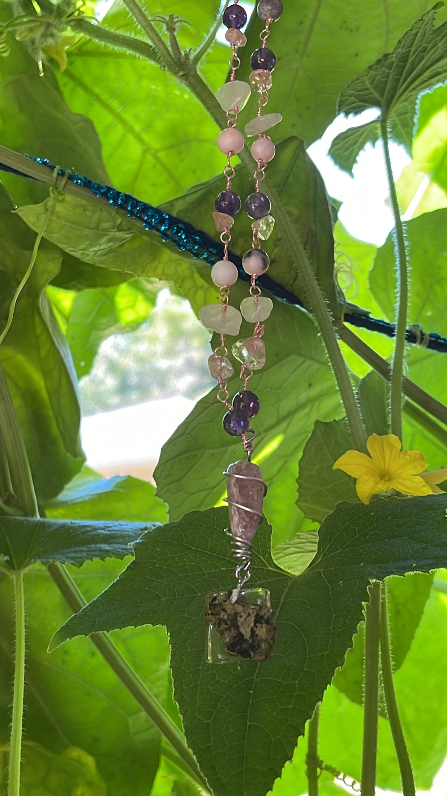 Strawberry Lichen Necklace