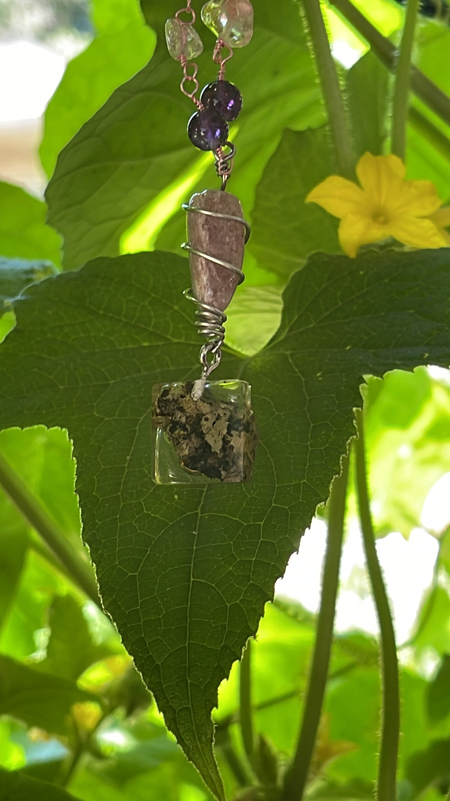 Strawberry Lichen Necklace